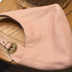 Michael Kors Pink Shoulder Bag with Gold Accents